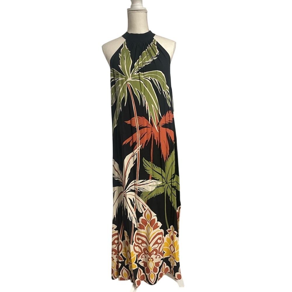 MSK Tropical Print Halter Maxi Dress Women's‎ Small